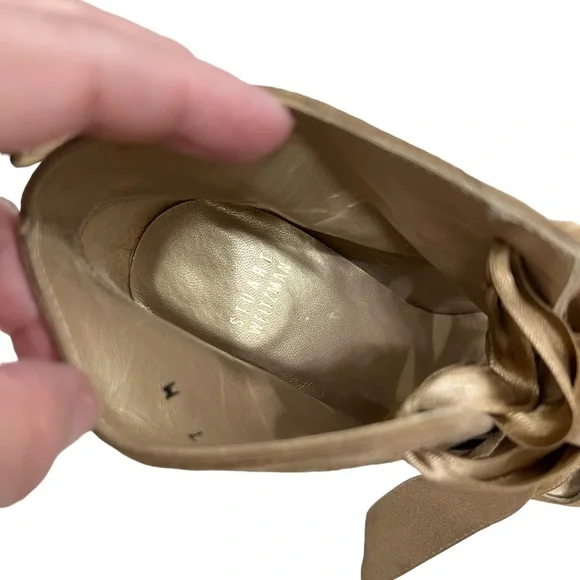 Stuart Weitzman Suede lace up Upstart peep toe heeled women’s boots 7 - Picture 8 of 10